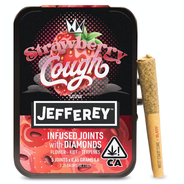 STRAWBERRY COUGH [S] - 3.25G JEFFERY INFUSED PREROLL 5PK - WEST COAST CURE