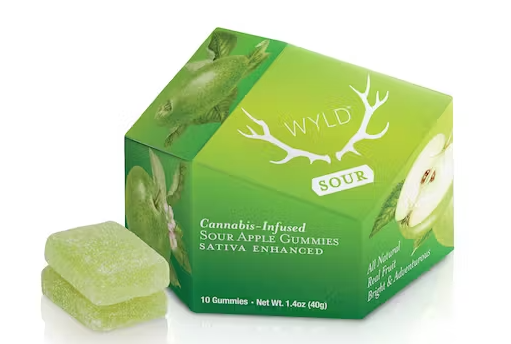 SOUR APPLE [S] - 100MG GUMMIES 10PC - WYLD