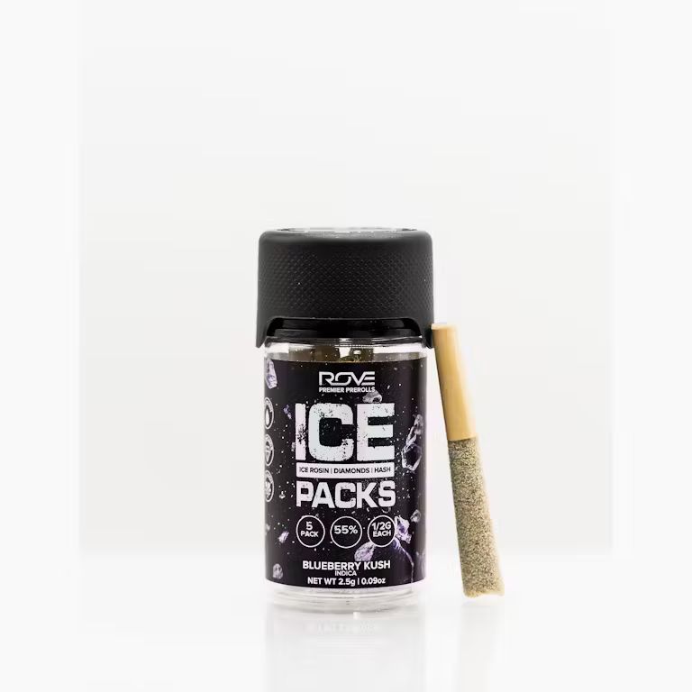 BLUEBERRY KUSH [I] - 2.5G ICE INFUSED PREROLL 5PK - ROVE
