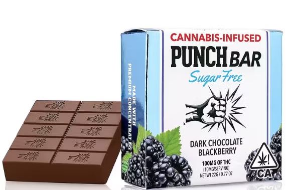 BLACKBERRY DARK CHOCOLATE (SUGAR-FREE) PUNCHBAR [H] - 100 mg