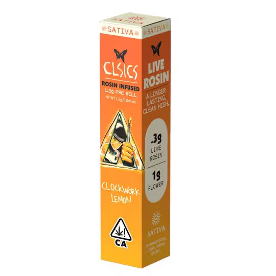 CLOCKWORK LEMON [S] - 1.3G ROSIN INFUSED PREROLL