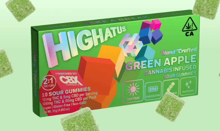 GREEN APPLE SOUR GUMMIES 10PC (2:1) (100MG)