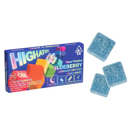 BLUEBERRY SOUR (1:1:1) (THC:CBD:CBN) - 100MG/10PC GUMMIES