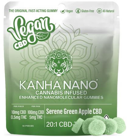 SERENE GREEN APPLE [H] NANO GUMMIES 20:1 CBD:THC(10PC/105MG)