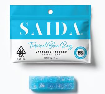 TROPICAL BLUE RAZZ [S] - GUMMY BAR (100MG)