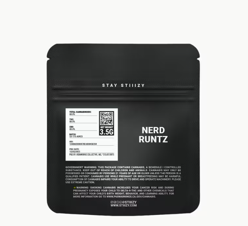 STIIIZY - NERD RUNTZ [H] BLACK MYLAR - 3.5 g