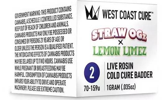 T2- STRAW OGZ X LEMON LIMEZ [H] LIVE ROSIN BADDER (1G)