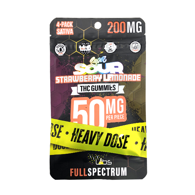 SOUR STRAWBERRY LEMONADE HEAVY DOSE ROSIN + RESIN GUMMIES | 200MG