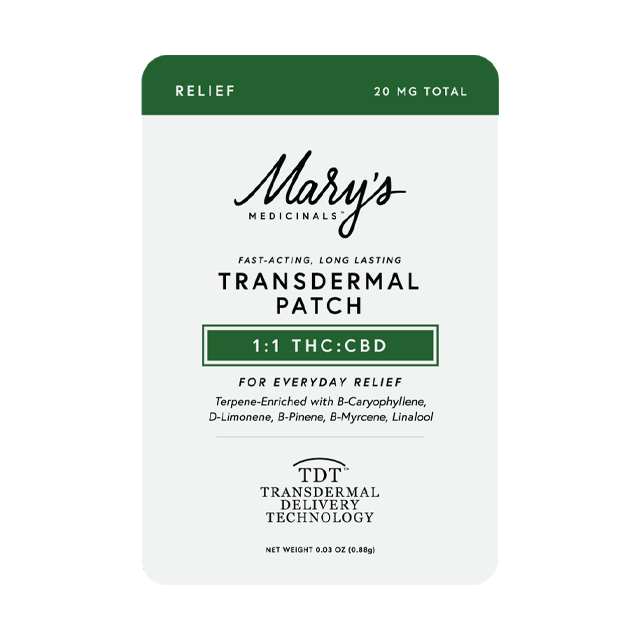 RELIEF TRANSDERMAL PATCH 1:1 CBD:THC | 20MG