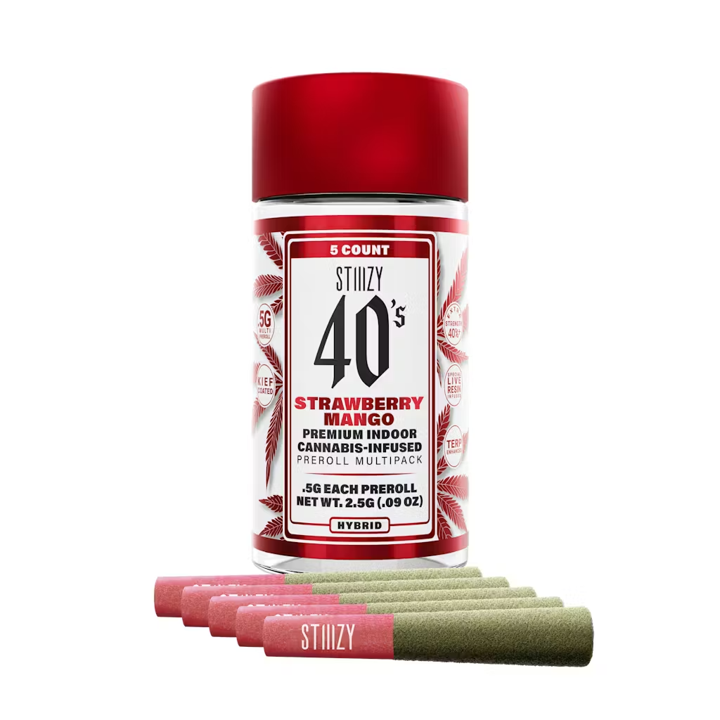 Stiiizy — STRAWBERRY MANGO 40'S INFUSED PREROLL - 5 PACK
