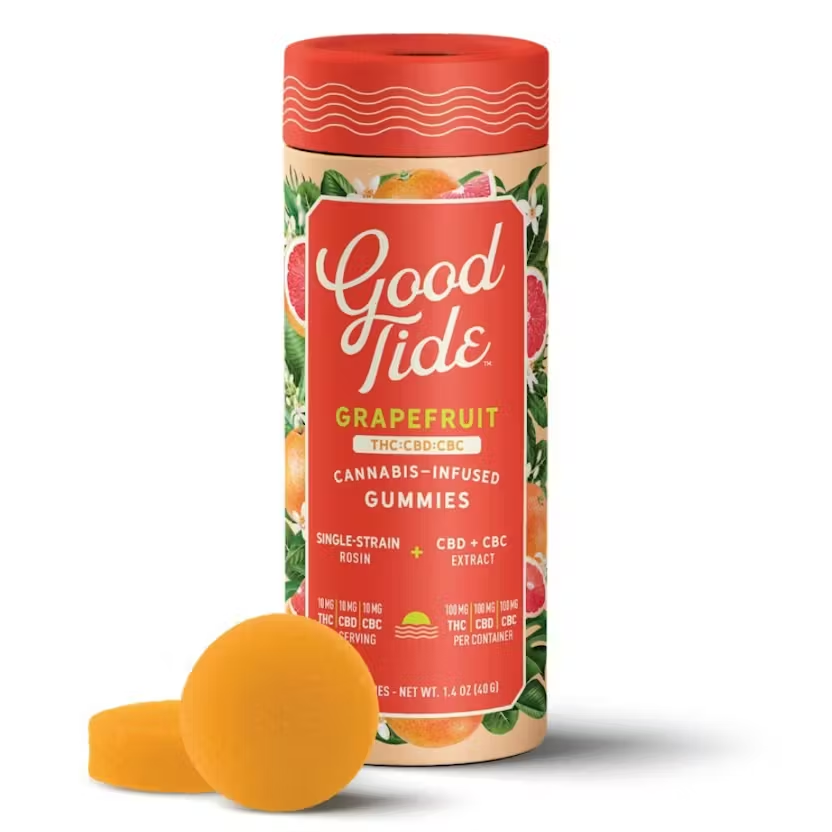 GRAPEFRUIT 1:1:1 THC:CBD:CBC SOLVENTLESS HASH ROSIN GUMMIES - 10 PACK