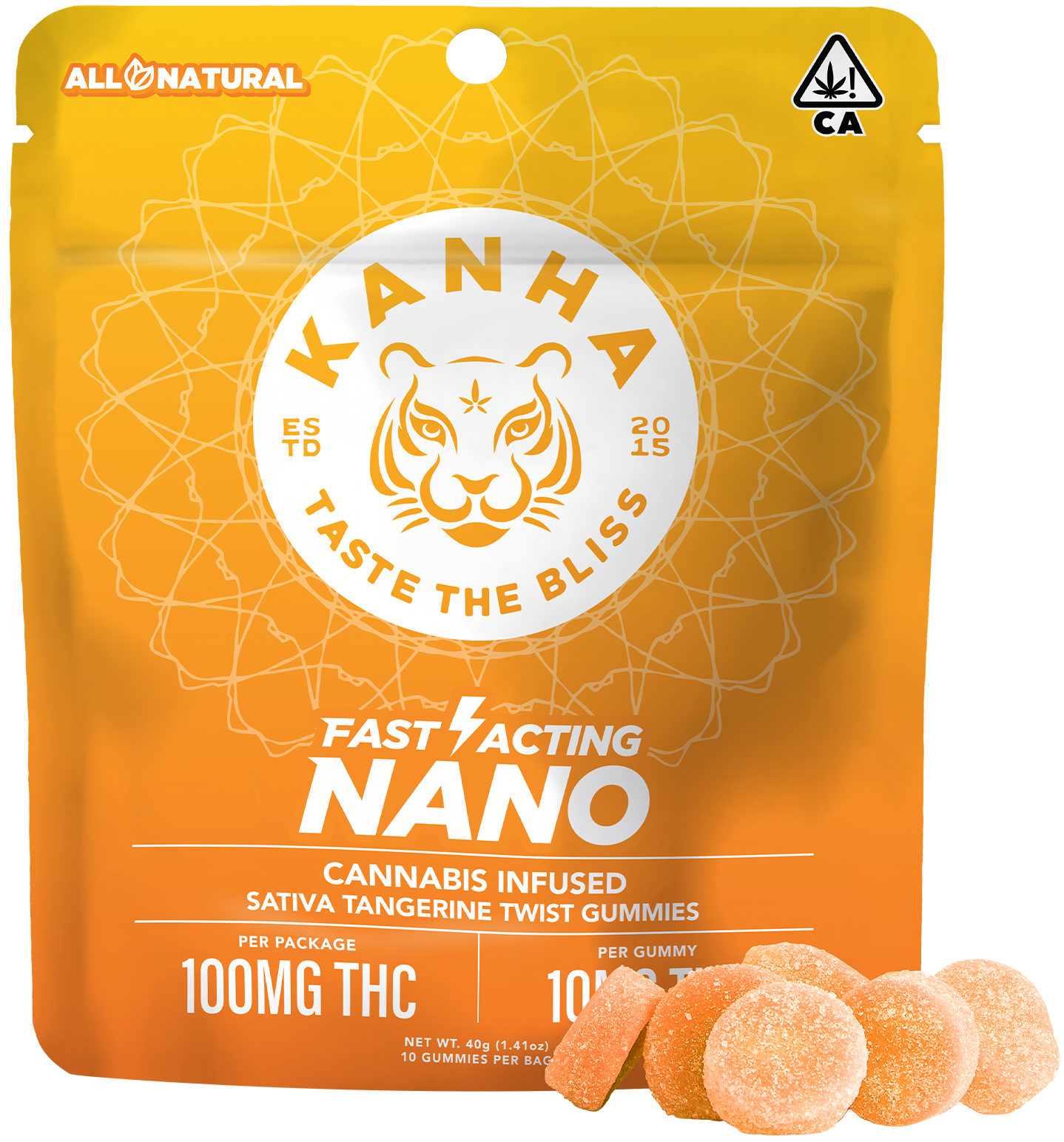 KANHA — TANGERINE TWIST NANO GUMMIES - 10 PACK