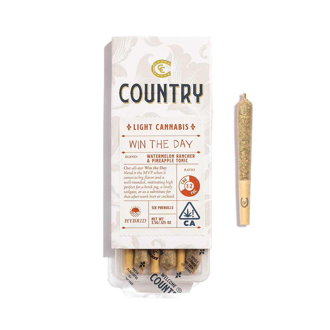 WIN THE DAY 1:2 CBD:THC PREROLL - 6 PACK