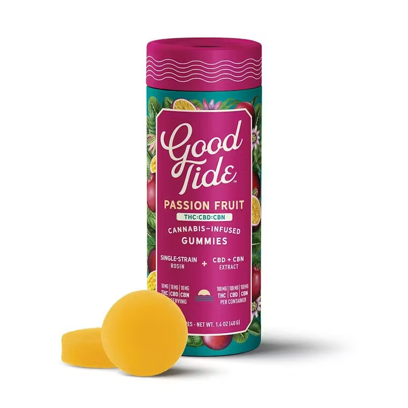 PASSION FRUIT 1:1:1 THC:CBD:CBN SOLVENTLESS HASH ROSIN GUMMIES - 10 PACK
