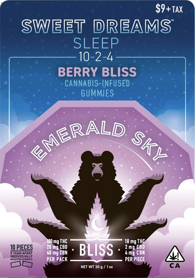 Emerald Sky — BERRY BLISS 10:2:4 THC:CBD:CBN SWEET DREAMS GUMMIES - 10 PACK