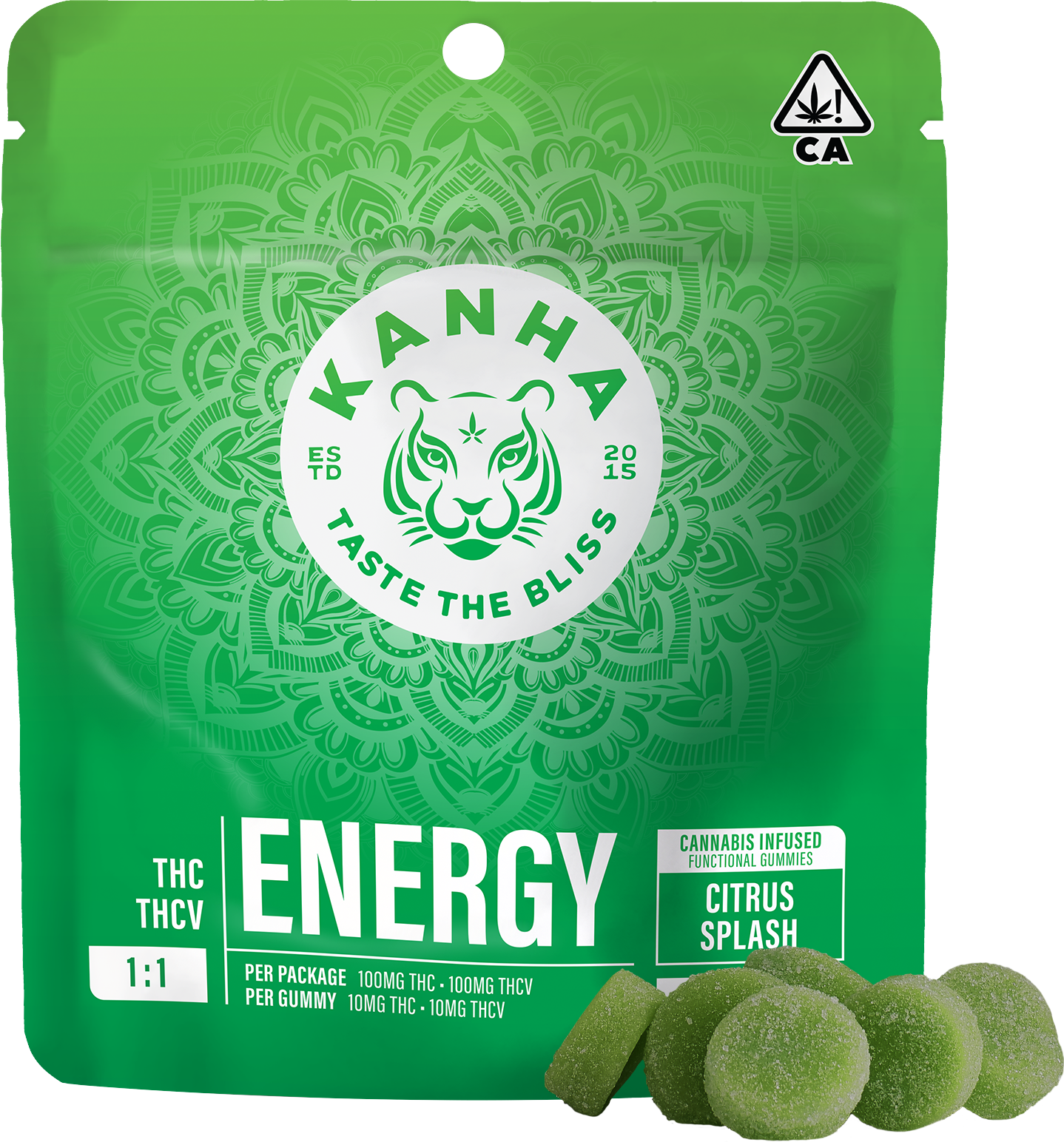 KANHA - CITRUS SPLASH ENERGY 1:1 NANO GUMMIES - 10 PACK