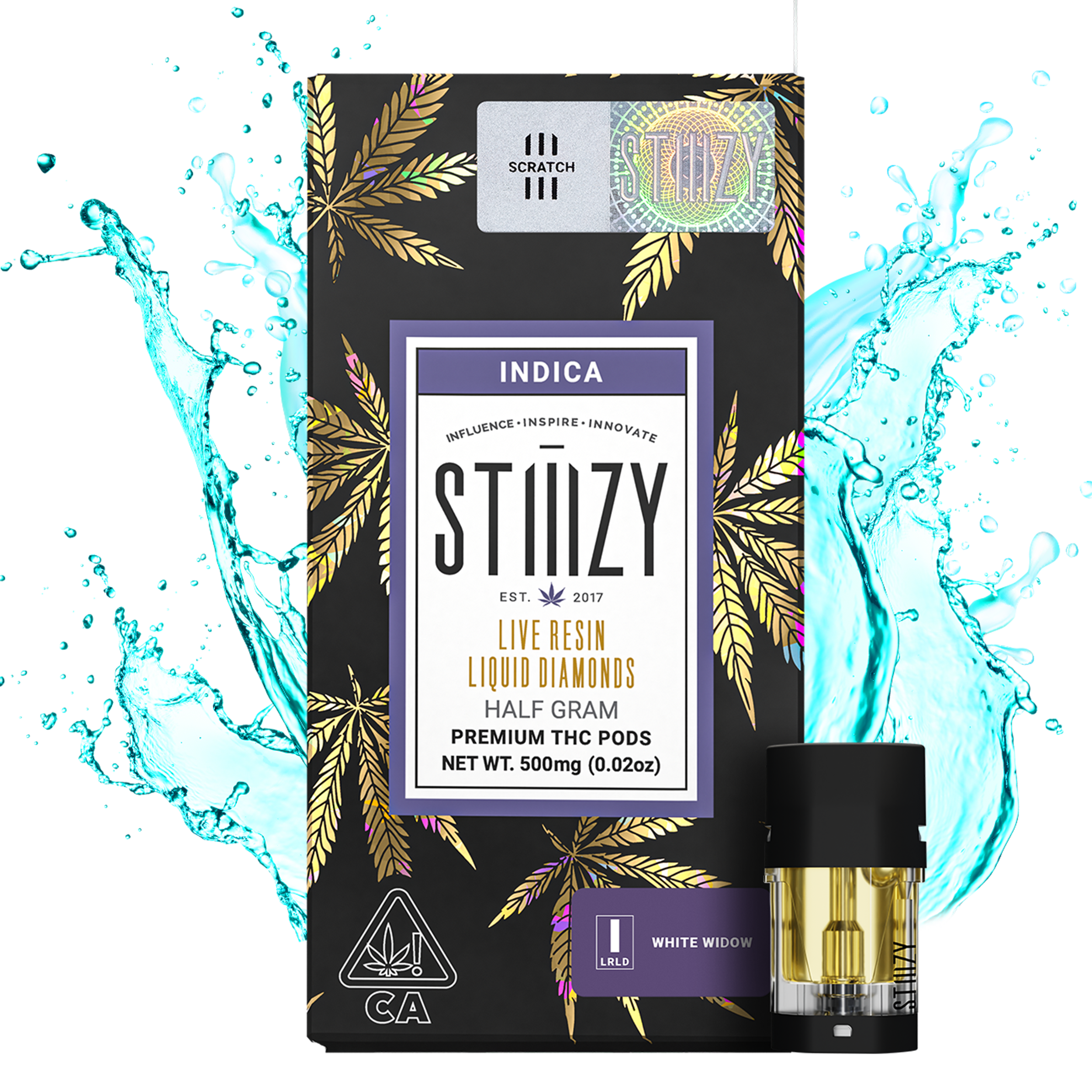 WHITE WIDOW LIQUID DIAMOND STIIIZY POD - HALF GRAM