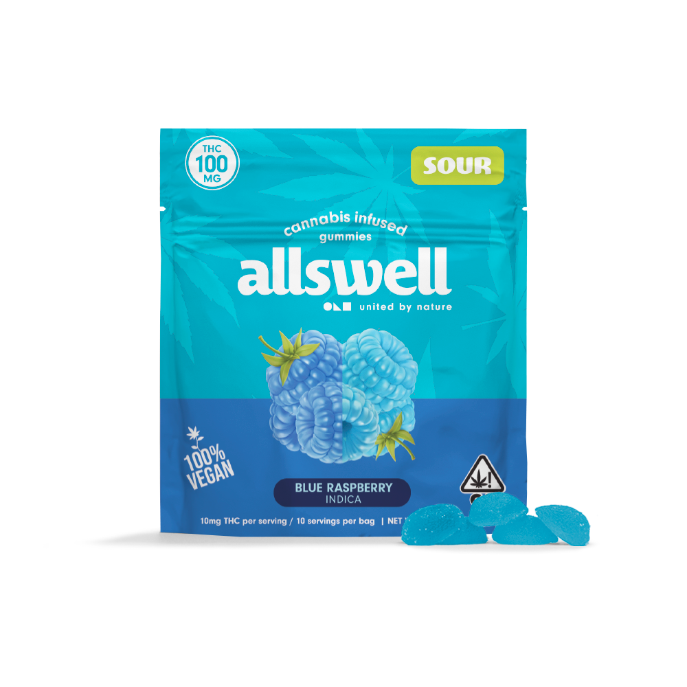 Allswell — BLUE RASPBERRY SOUR GUMMIES - 10 PACK