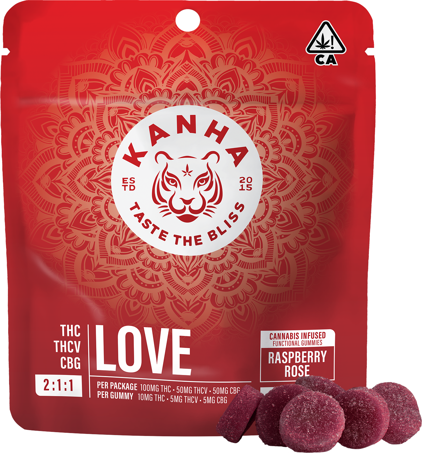 KANHA — RASPBERRY ROSE LOVE NANO GUMMIES - 10 PACK