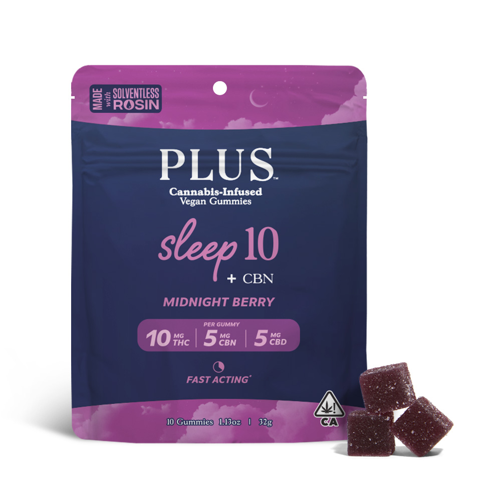 PLUS — MIDNIGHT BERRY SLEEP 10:5:5 THC/CBD/CBN SOLVENTLESS GUMMIES
