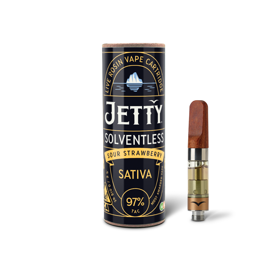 Jetty Extracts: SOUR STRAWBERRY SOLVENTLESS CARTRIDGE - GRAM
