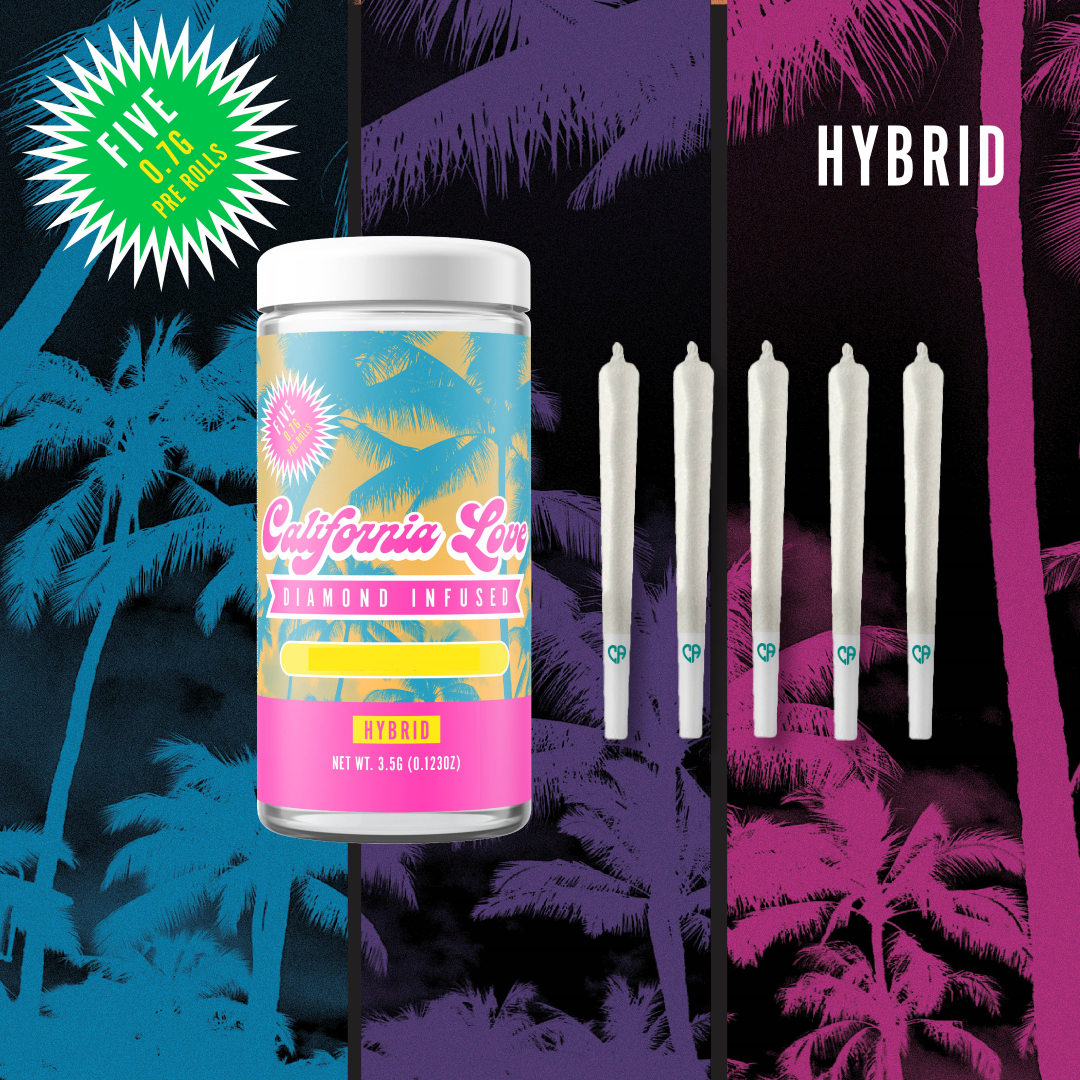 CALIFORNIA LOVE — HOF - BLUEBERRY ICE CREAM DIAMOND INFUSED PREROLL - 5 PACK