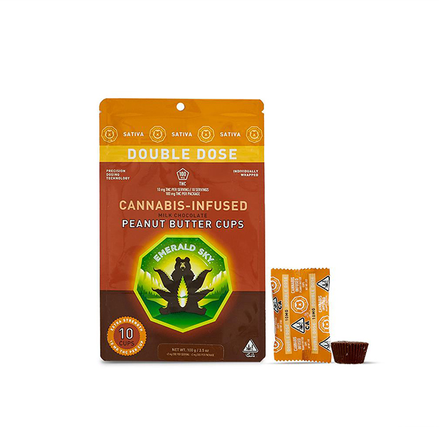 Emerald Sky — SATIVA MILK CHOCOLATE PEANUT BUTTER CUPS - 10 PACK