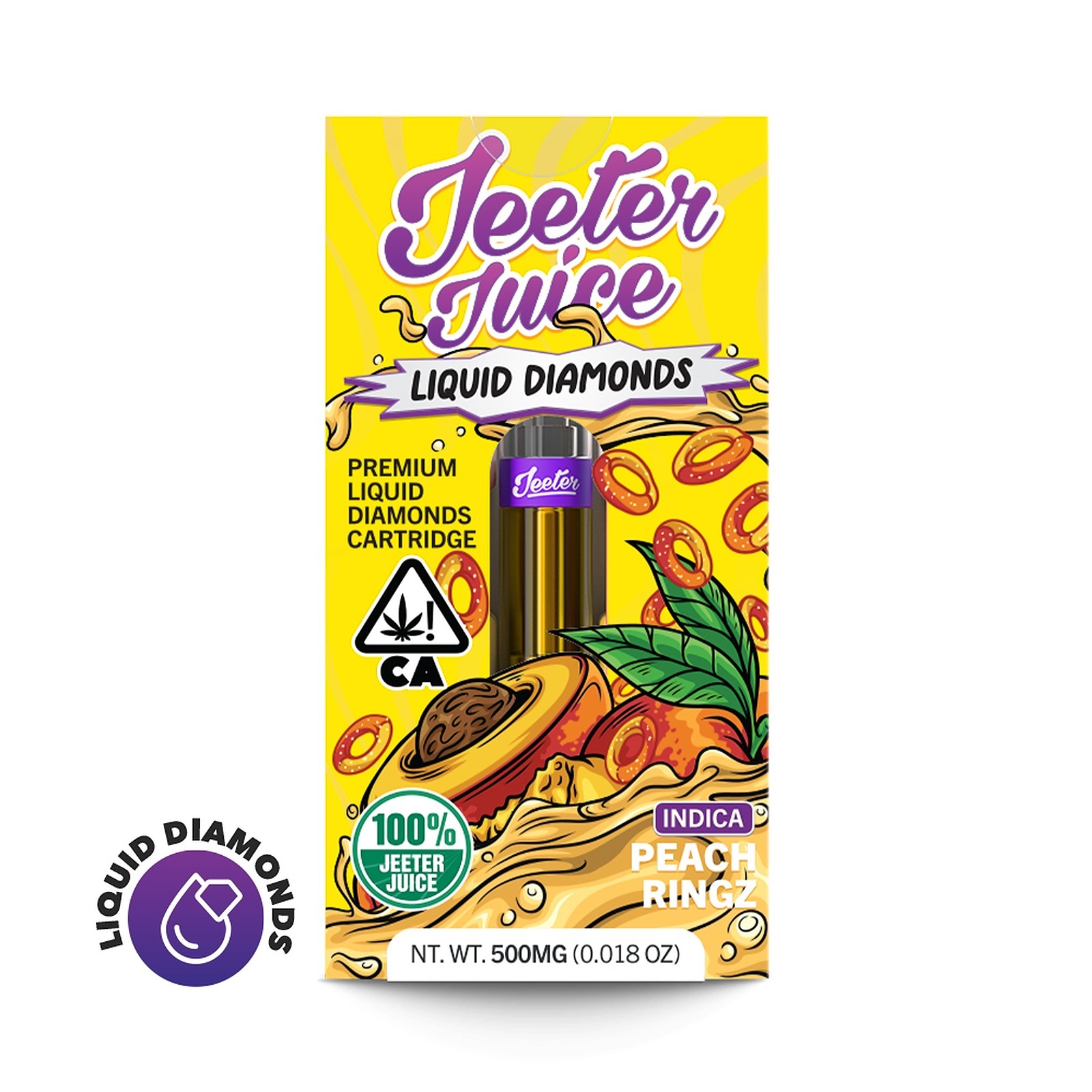 PEACH RINGZ LIQUID DIAMOND CARTRIDGE - GRAM