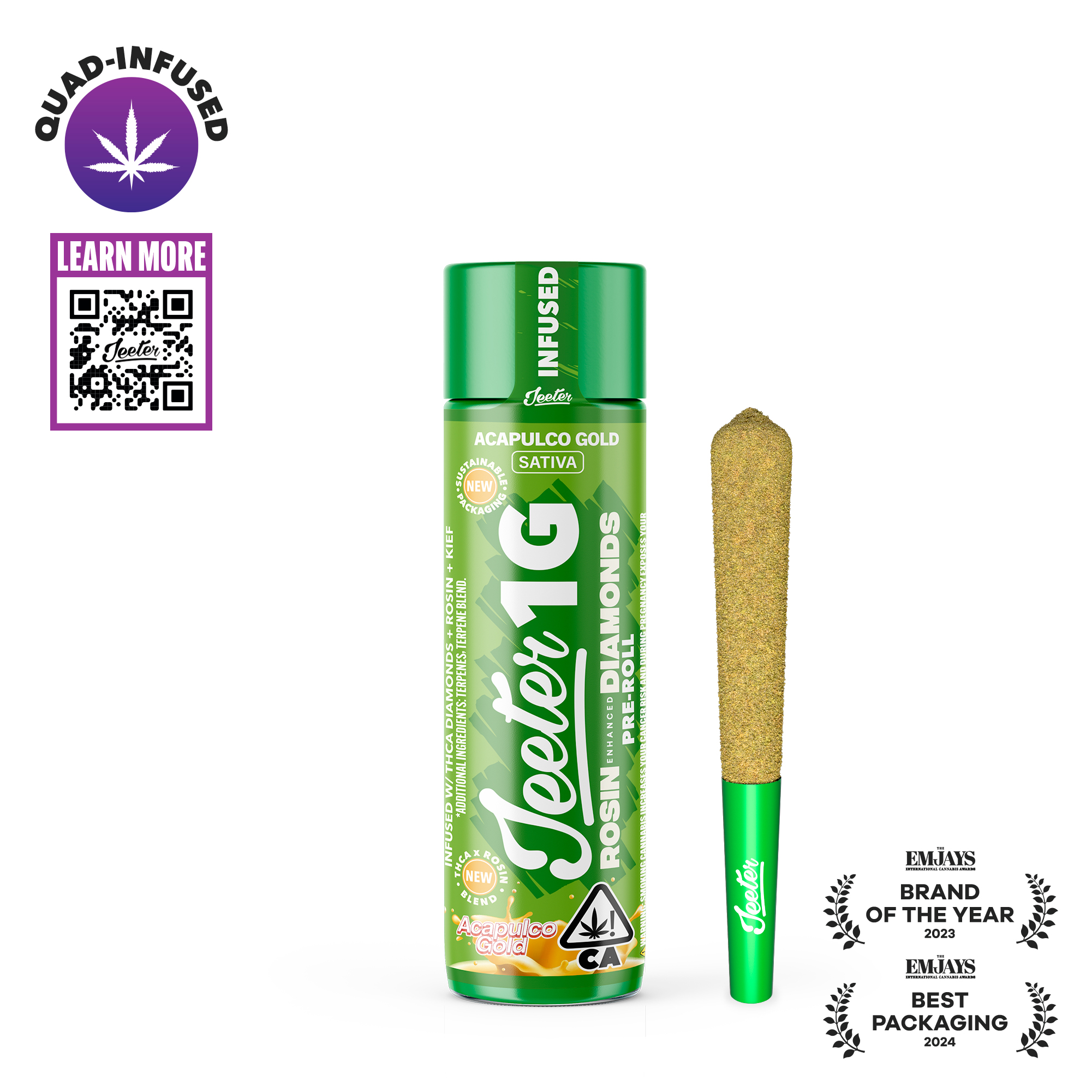 ACAPULCO GOLD ROSIN ENHANCED DIAMONDS PREROLL - GRAM