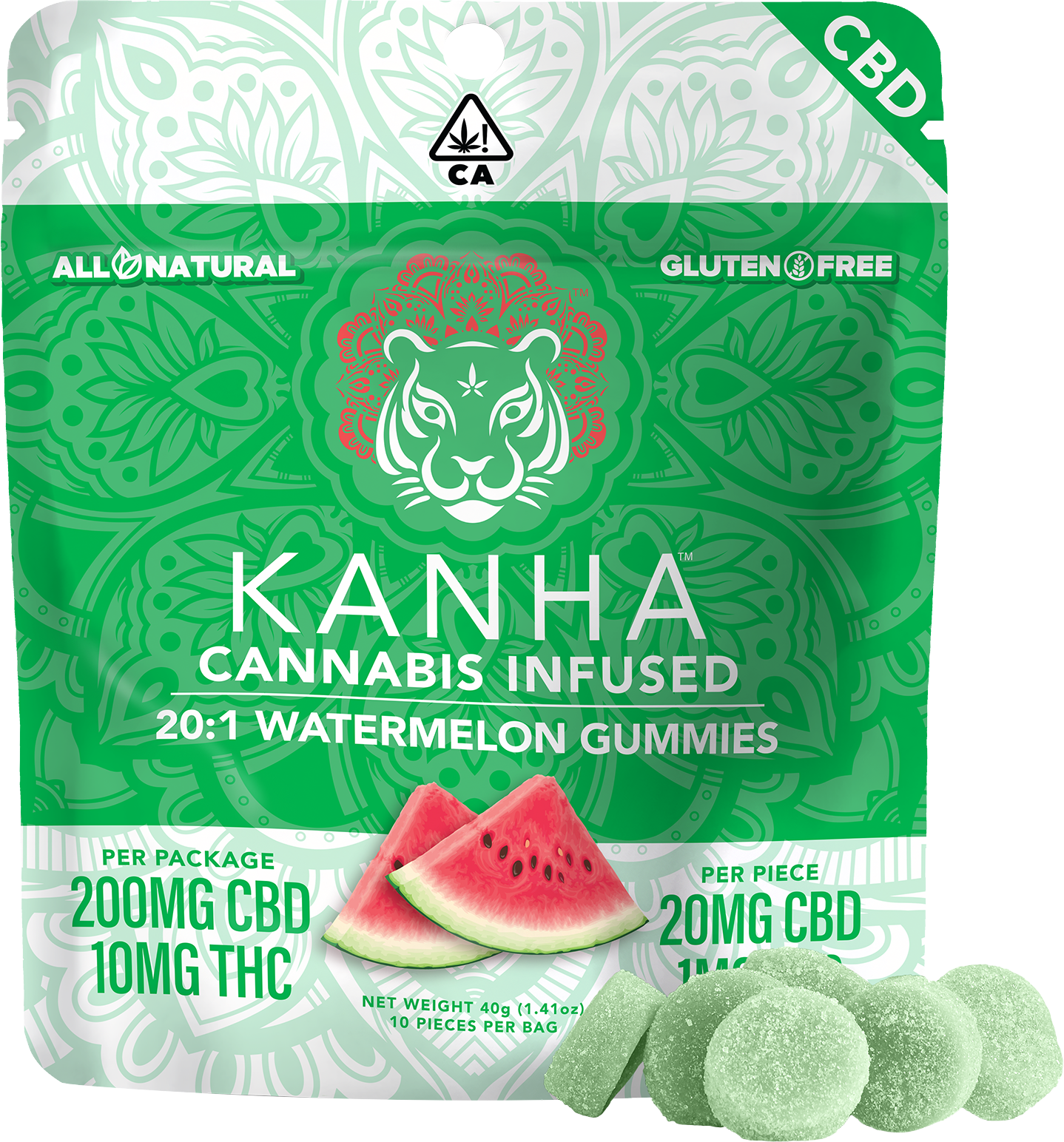 KANHA — WATERMELON CBD 20:1 GUMMIES - 10 PACK