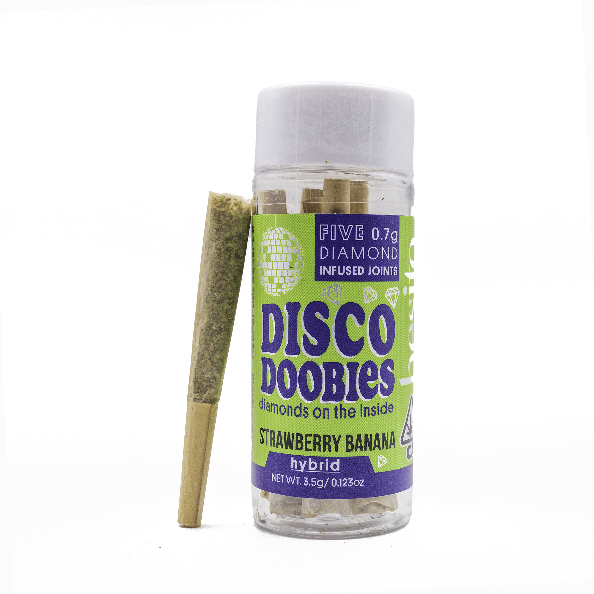 BESITO — STRAWBERRY BANANA DISCO DOOBIES ENHANCED DIAMONDS PREROLL - 5 PACK