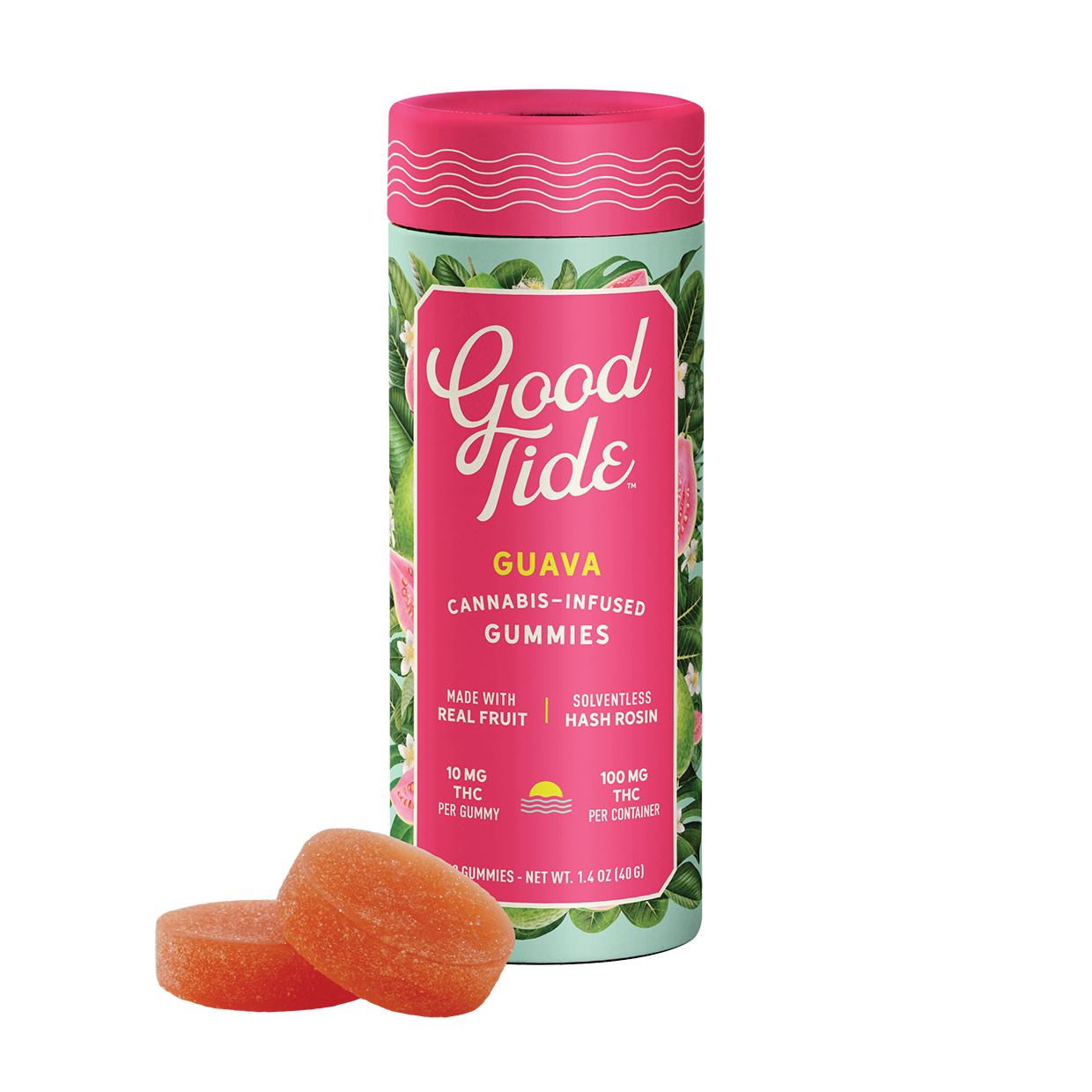 Good Tide — GUAVA SOLVENTLESS HASH ROSIN GUMMIES - 10 PACK