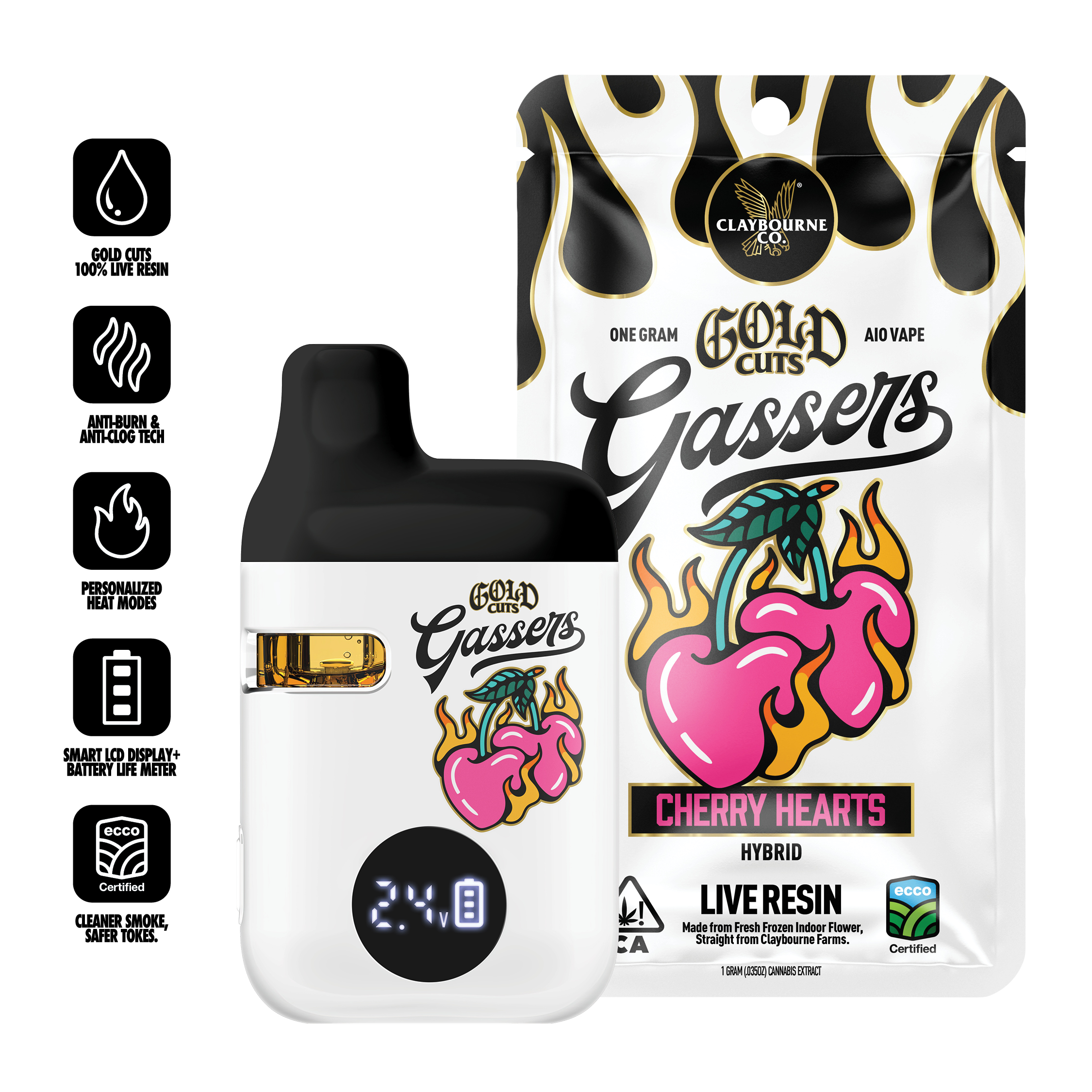 Claybourne Co.: Cherry Hearts Gassers - Gram