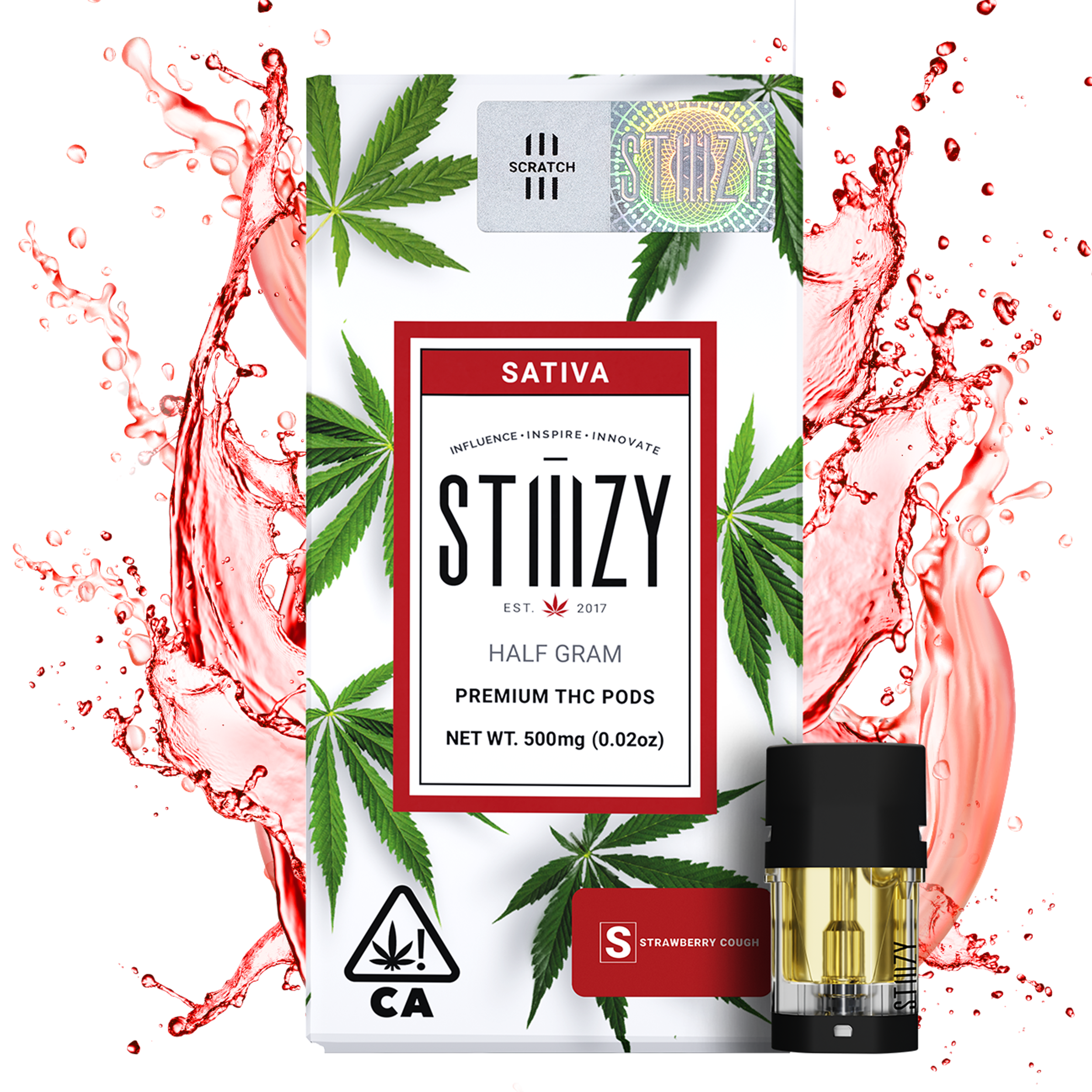 STIIIZY - STRAWBERRY COUGH STIIIZY POD - HALF GRAM