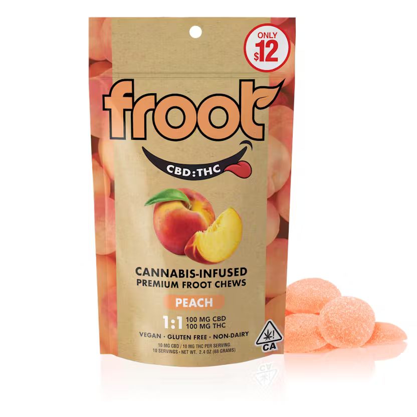 Froot — HOF - PEACH 1:1 CBD:THC GUMMIES - 10 PACK