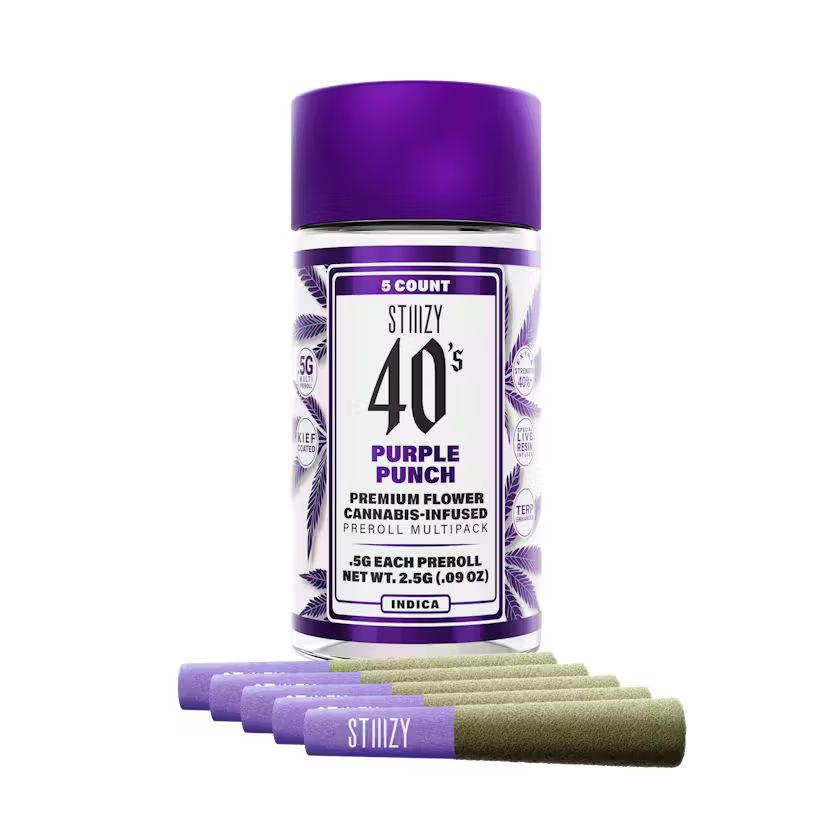 Stiiizy — PURPLE PUNCH 40'S INFUSED PREROLL - 5 PACK