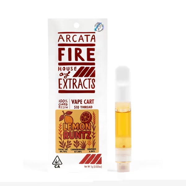 Arcata Fire — LEMON RUNTZ CURED RESIN CARTRIDGE - GRAM