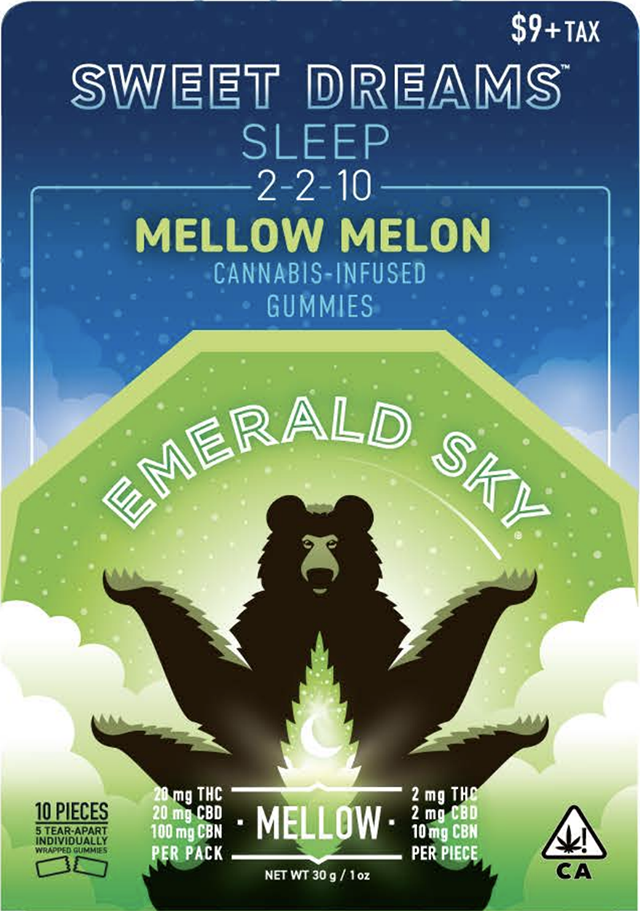 Emerald Sky — MELLOW MELON 2:2:10 THC:CBD:CBN SWEET DREAMS GUMMIES - 10 PACK