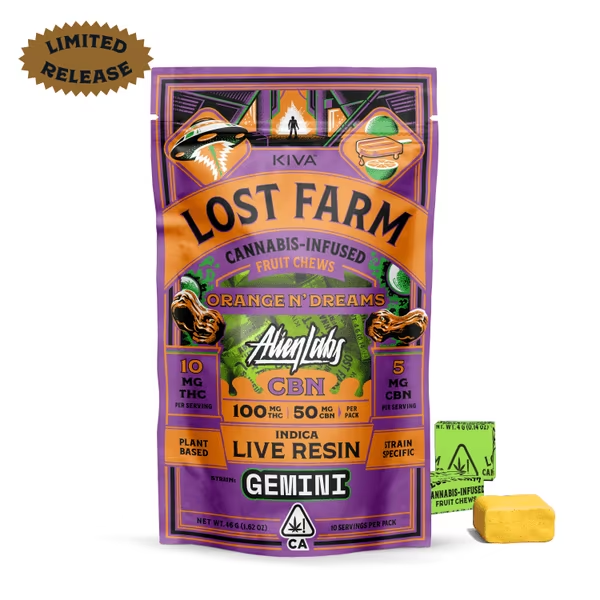 ORANGE N' DREAMS CBN LIVE RESIN INFUSED FRUIT CHEWS - 10 PACK