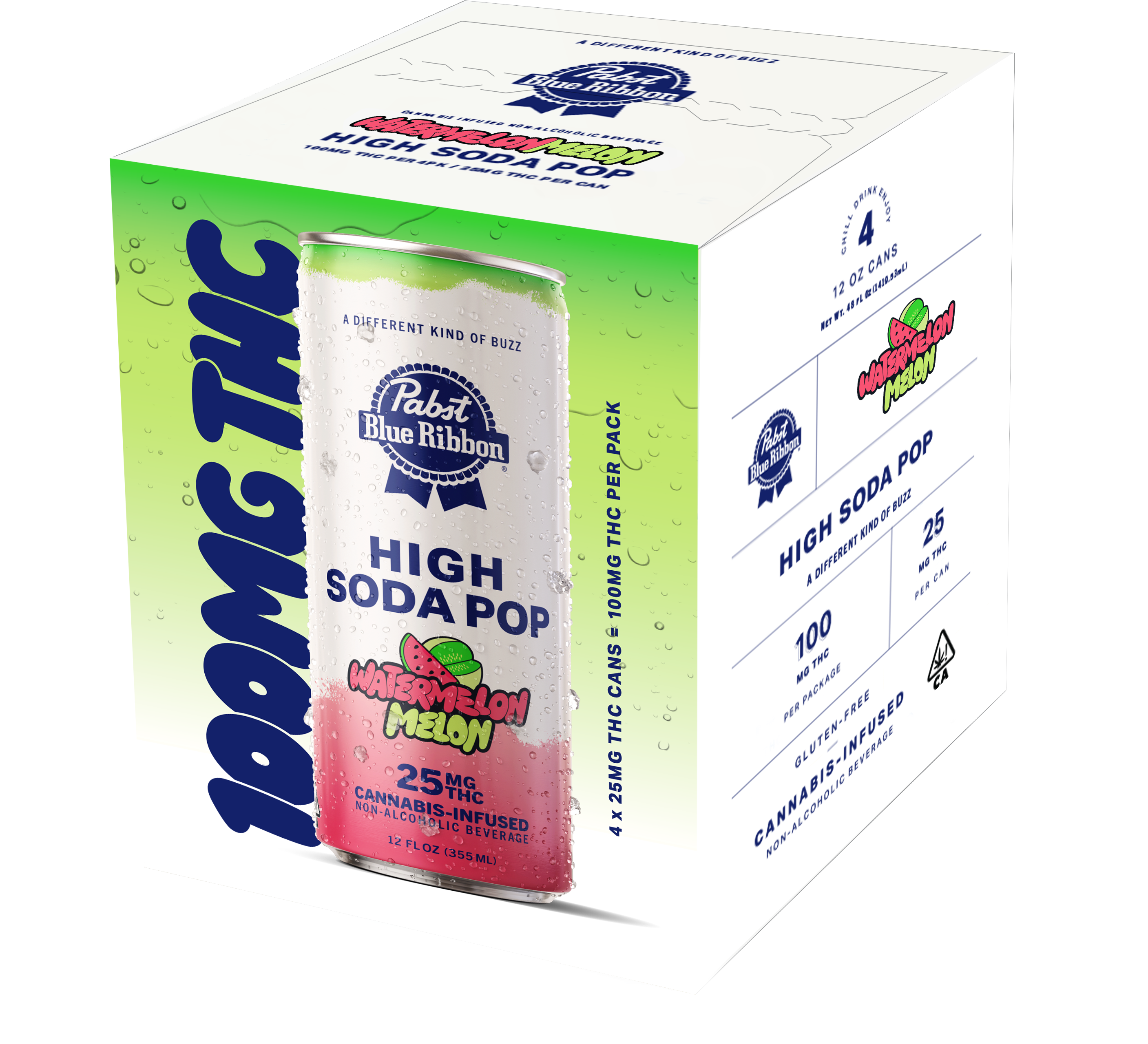 WATERMELON MELON HIGH SODA - 4 PACK