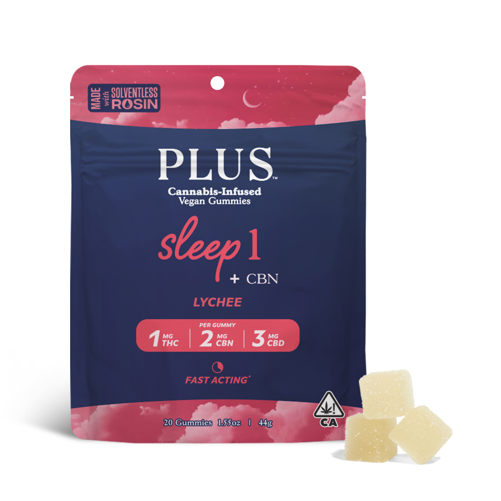 PLUS — LYCHEE SLEEP 1:2:3 SOLVENTLESS GUMMIES