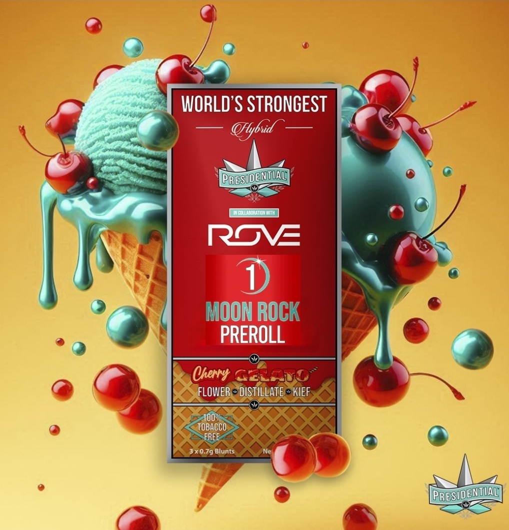 Presidential Moon Rock Cherry Gelato Infused Preroll 1g – Premium ...