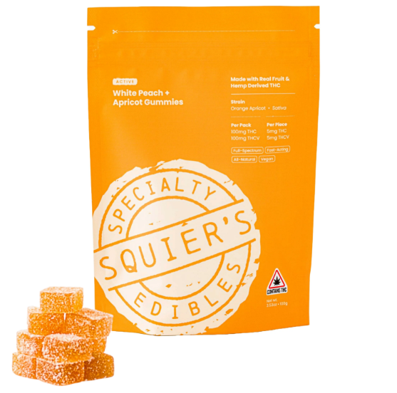 WHITE PEACH AND APRICOT | 100MG FAST-ACTING GUMMIES 1:1 (THC/THCV)
