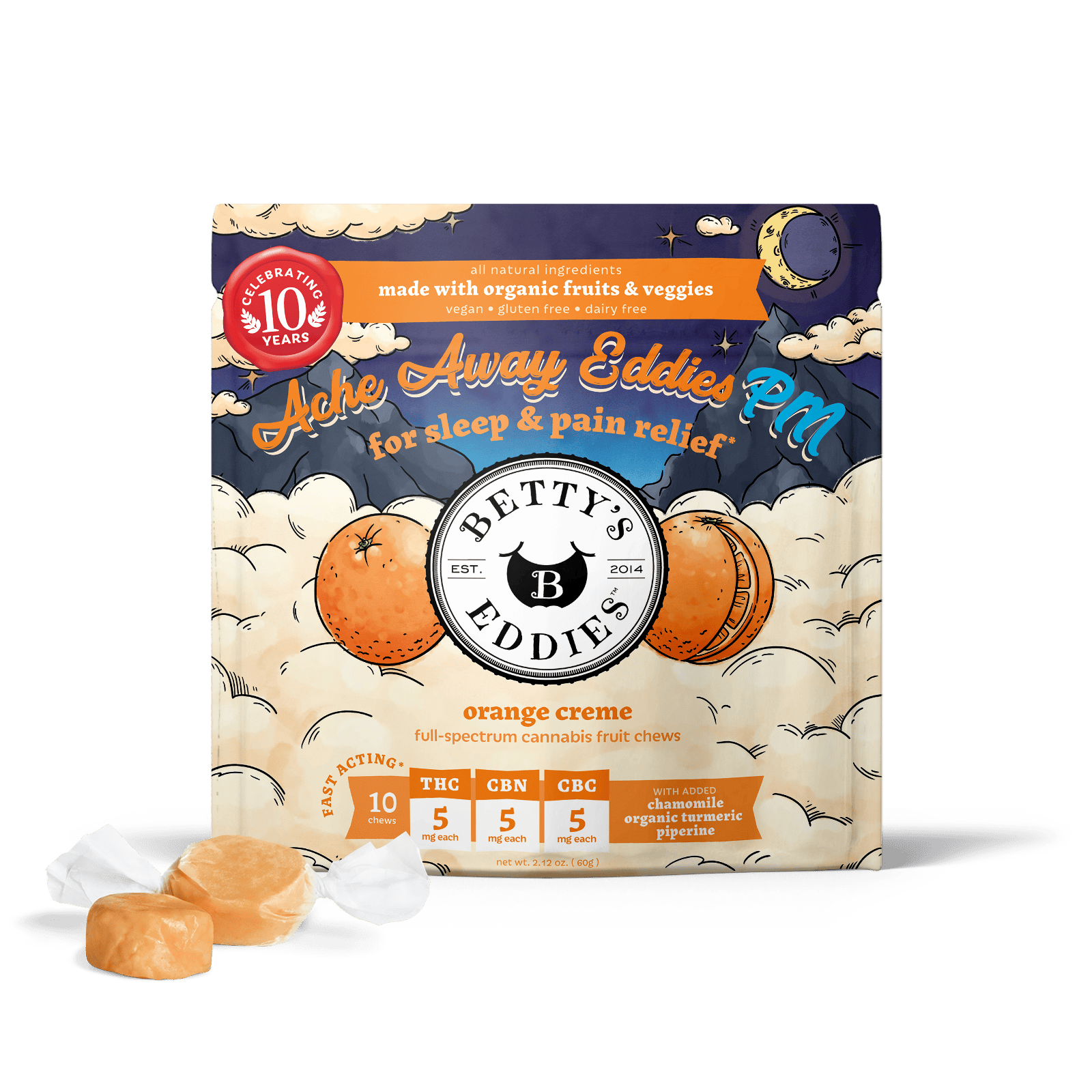 ORANGE CREME | 50MG FULL SPECTRUM FAST ACTING FRUIT CHEW THC:CBN:CBC