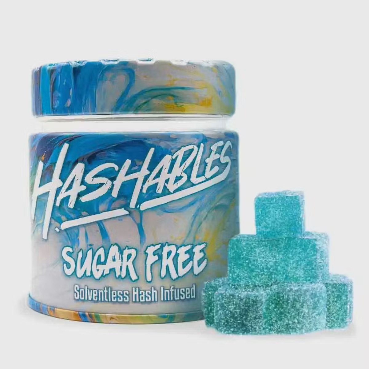 SUGAR FREE BLUE RASPBERRY | 100MG SOLVENTLESS HASH GUMMIES