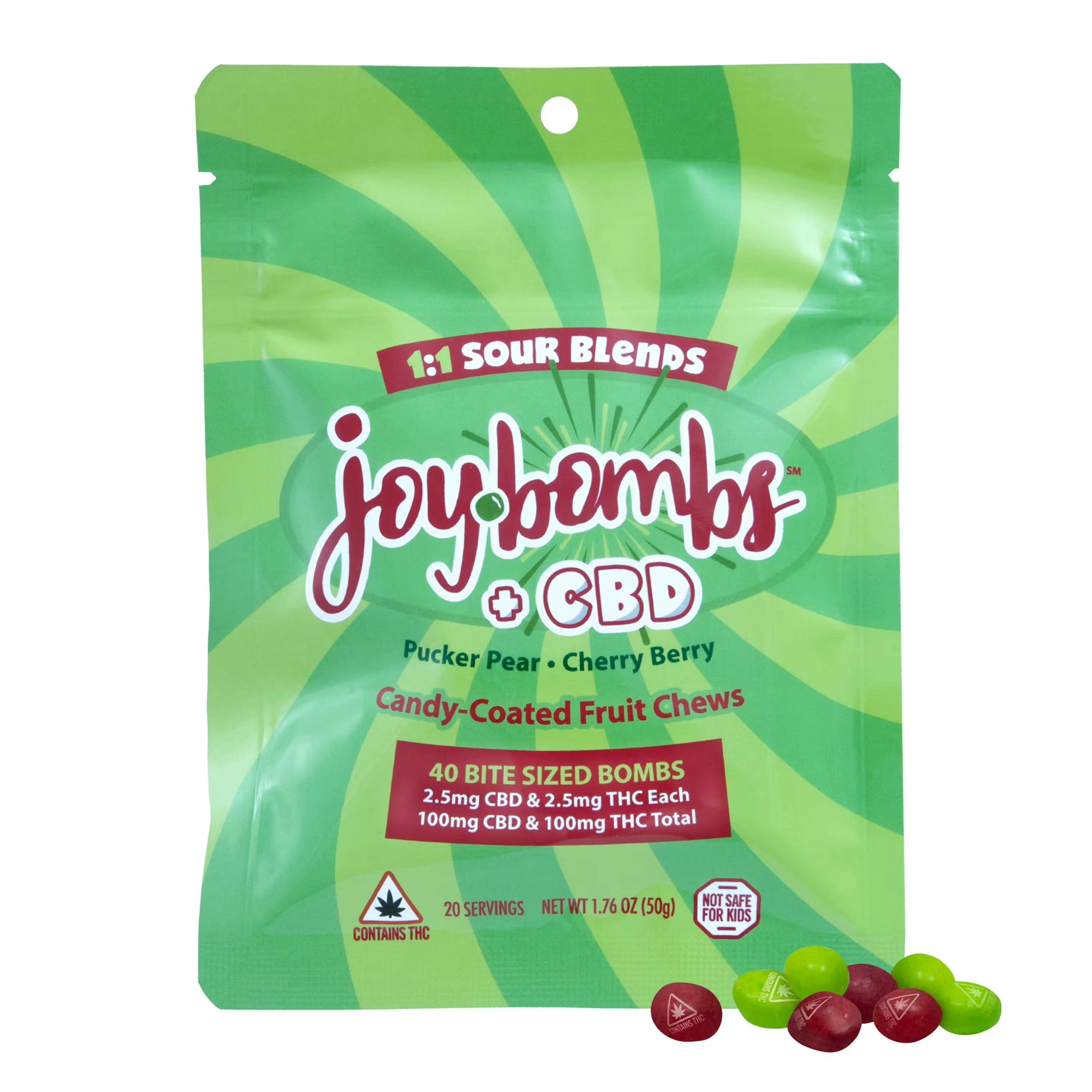 SOUR BLEND | 100MG 1:1 CBD CANDY COATED FRUIT CHEWS