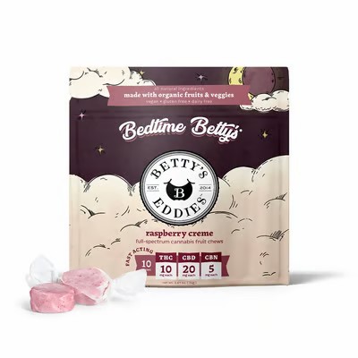 BEDTIME RASPBERRY CREME | 50MG FULL SPECTRUM FAST ACTING 1:2:1 CBD & CBN FRUIT CHEWS