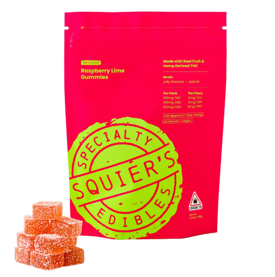 RASPBERRY LIME | 100MG FAST-ACTING GUMMIES 1:1:1 (THC/CBD/CBG)