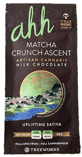 MATCHA CRUNCH ASCENT | 100MG THC:CBG CHCOCOLATE BAR