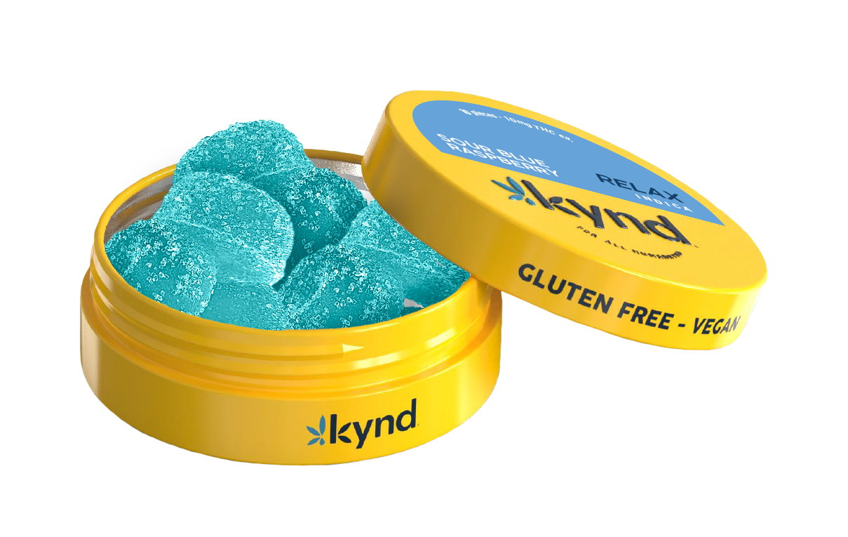 Relax Sour Blue Raspberry Gummies 100MG